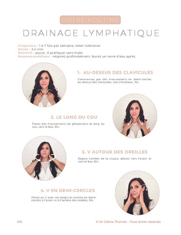 Extrait du guide Beauté Holistique, routine drainage lymphatique du visage